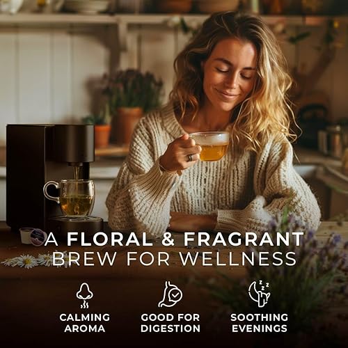 Miniatura 3 de Gya Tea Co Tazas K de té de hierbas de manzanilla y lavanda para Keurig, té sin cafeína, tazas K para Keurig, comienza el día con cápsulas de té