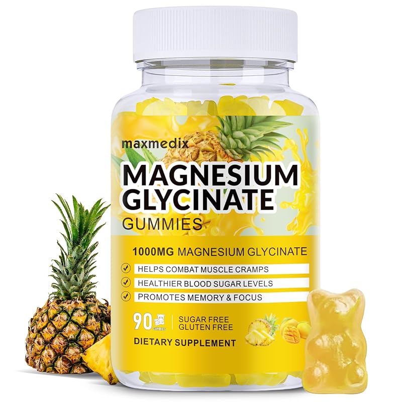 maxmedix Gomas de Magnésio Glicinato + L-Treonato 1000 mg, 90 gomas