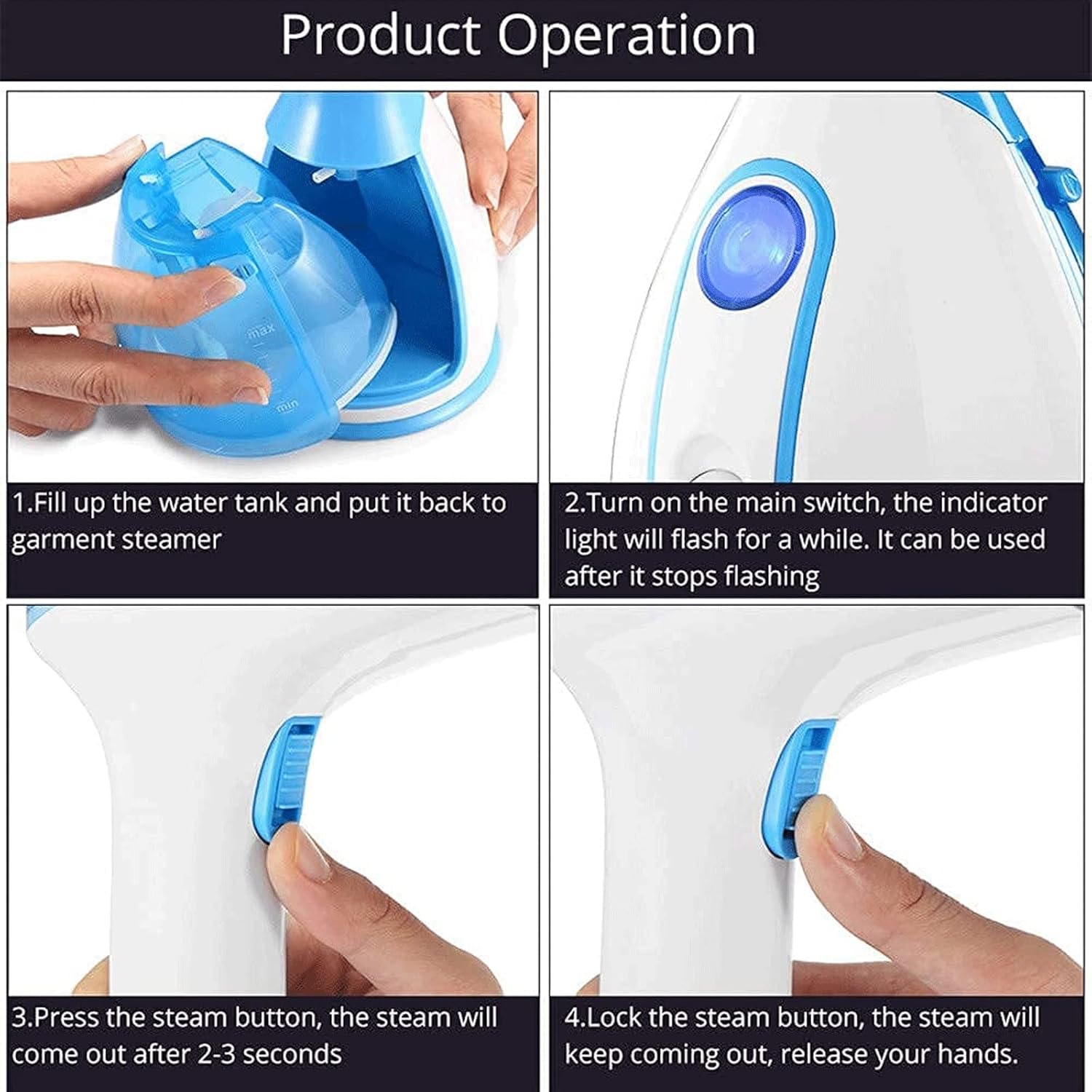 Clothes Steamer Portable Handheld Garment Steamer Fabric Wrinkles r for Travel Home