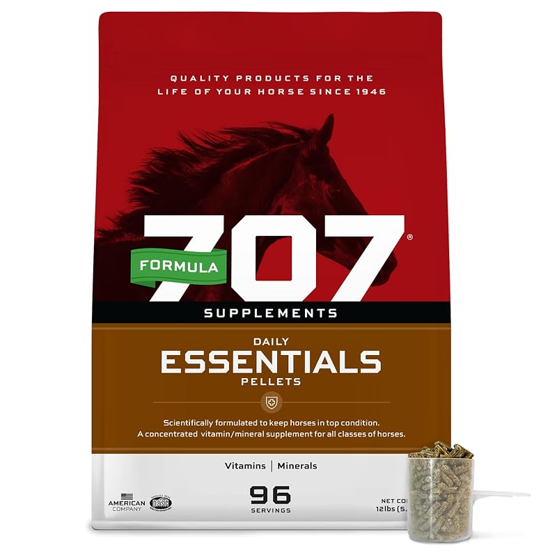 Suplemento vitamínico e mineral para equinos Formula 707 Daily Essentials Ration Balancer, 5,44 kg, 96 porções