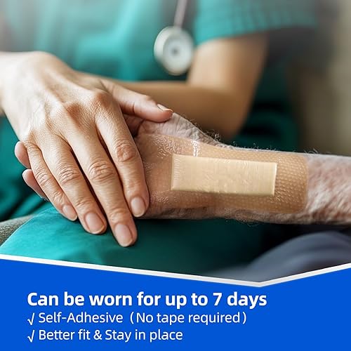 Miniatura 13 de Apósito de espuma de silicona de 4 x 4 pulgadas, vendajes de silicona impermeables con adhesivo de borde, vendajes de alta absorción, vendajes