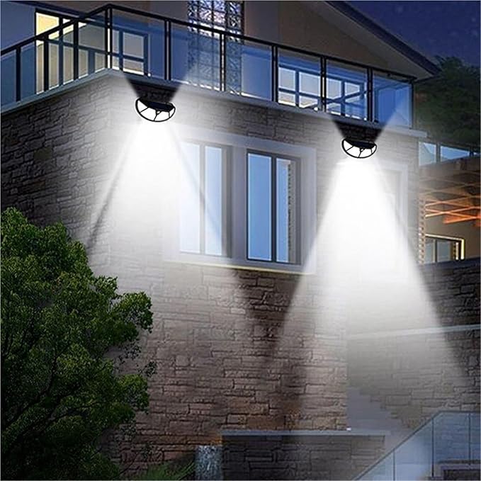S2IZ5O Semicircle 4 zijden 102 LEDs 3 modi Glow Motion Sensor solar Wall Light Yard Path Home Garden Solar Energy Induction Street Lamp (C102-4pcs) photo 2