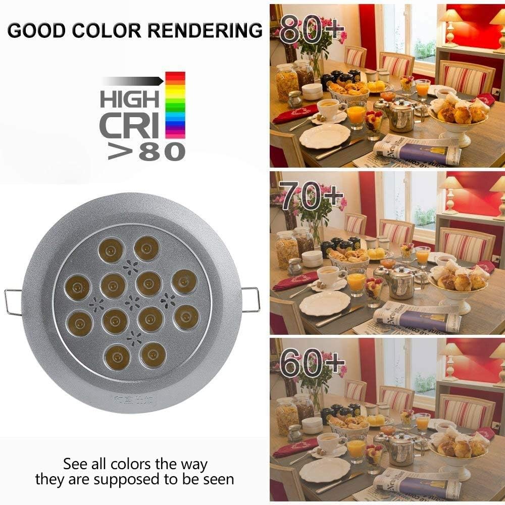 Recessed 36W LED Super Bright Decorative Downlights Round Recessed Led Spotlights Aluminum Housing CRI 80+ Energy Saving Indoor Commercial Lighting Integrated (Color : Gold Light)