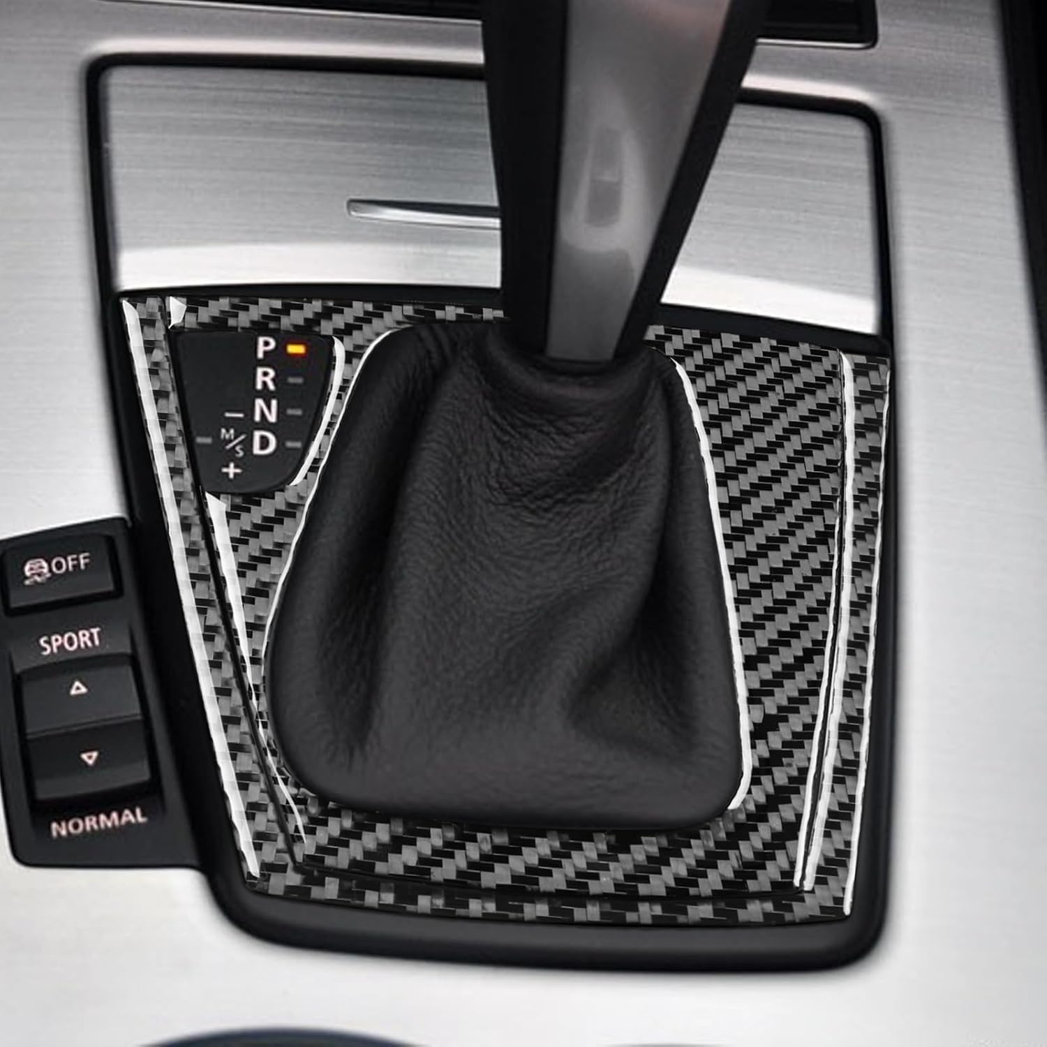 Carbon Fiber PC Vinyl Cover Trim Sticker Accessories Decoration Compatible with BMW Z4 E89 2009-2016. (Gear Shift Dashboard Frame 29, Black)
