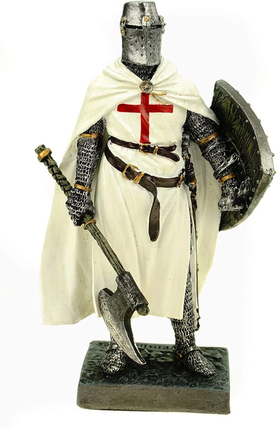 Statuette Chevalier Templier Avec Hache – Résine 25 Cm – Figurine Décor Médiéval