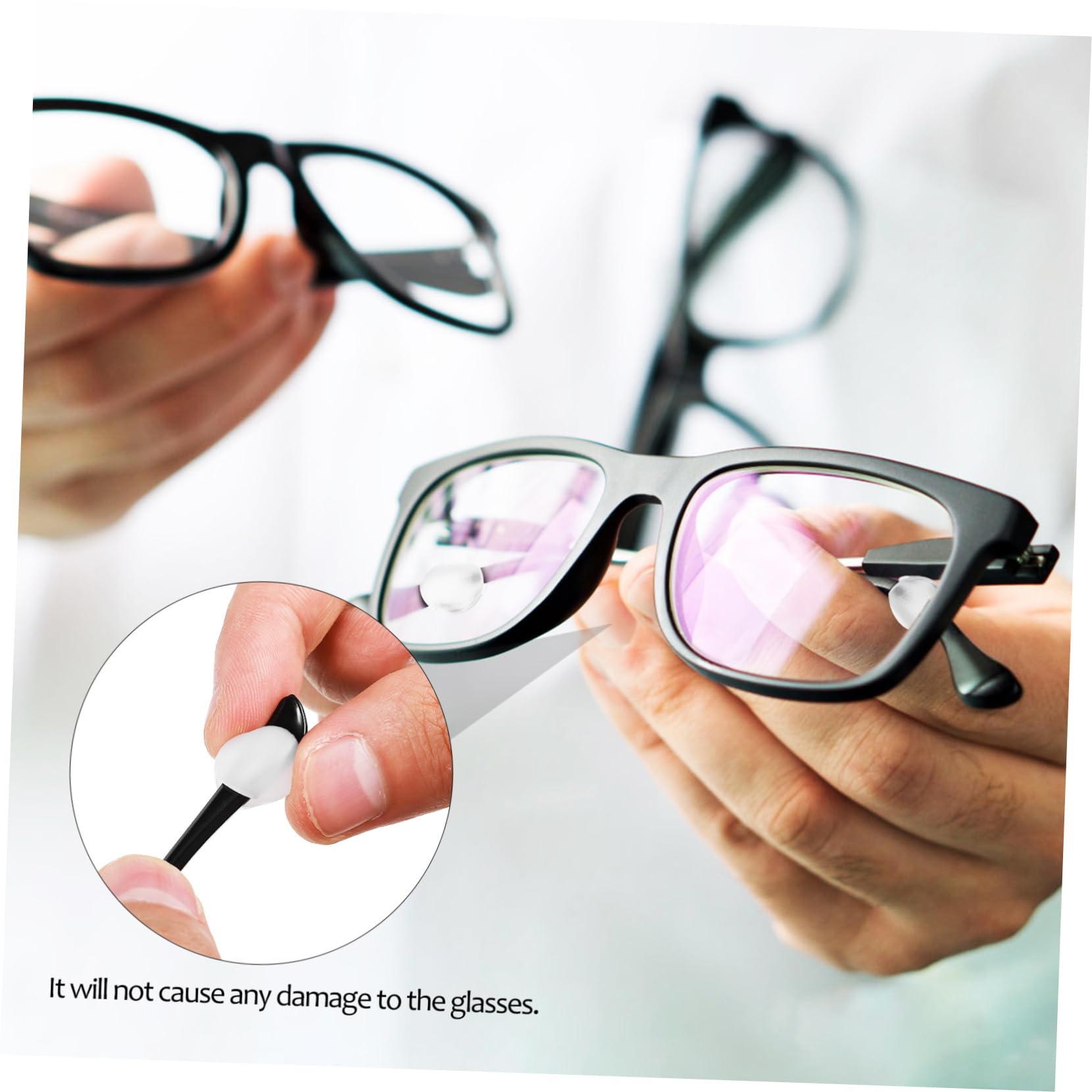 BEBEMOKO 10 Pairs Silicone Eyeglasses Retainer Elastic Eyeglasses Retainer Glasses Ear Hook Holder Eyeglass Ear Hooks Glasses Temple Holder Glasses Retainer Ear Hooks