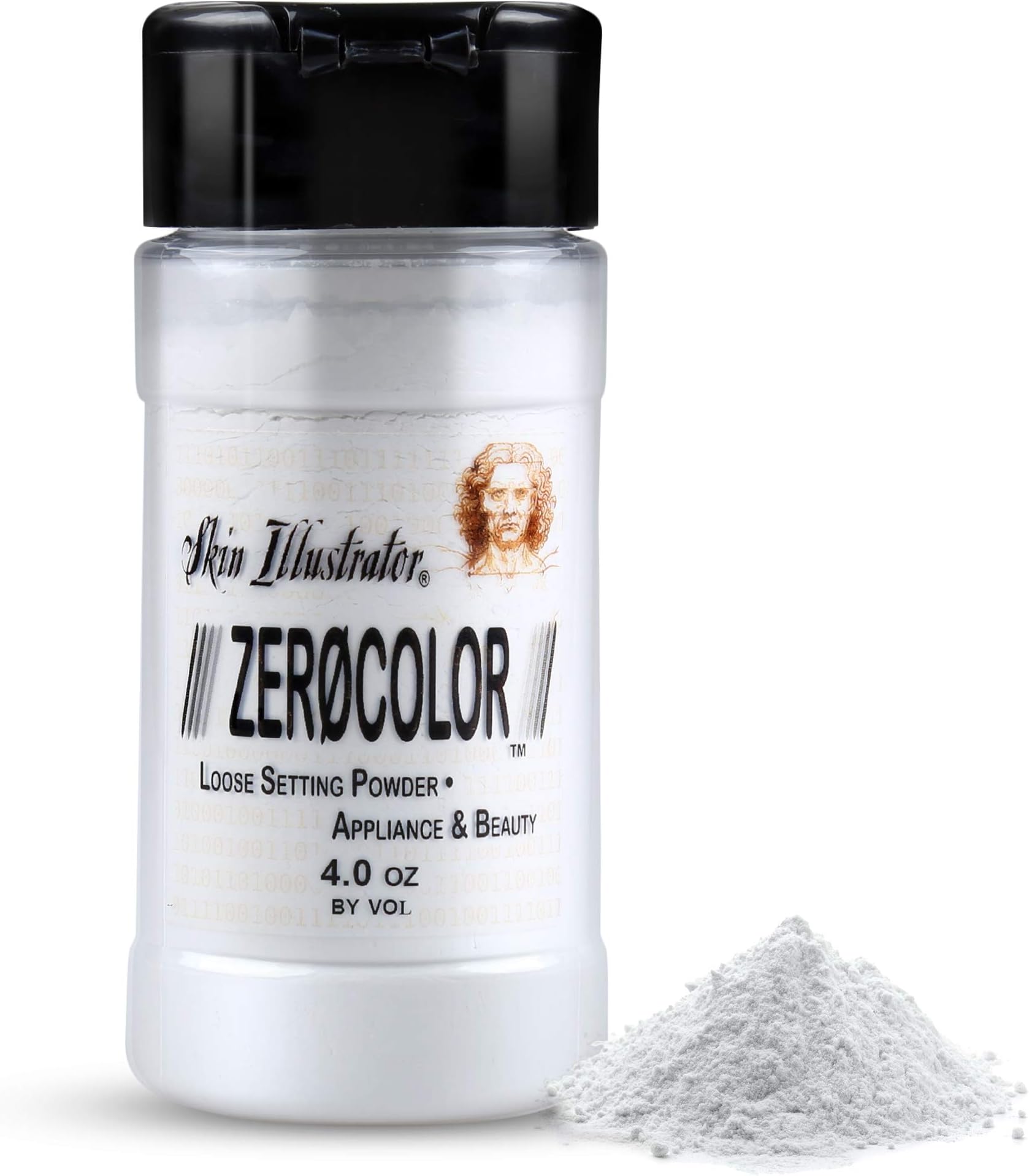 PPI Skin Illustrator Zero Color Loose Setting Powder, Color Less Translucent Face Powder for Setting Makeup, 3oz Shaker Top Bottle