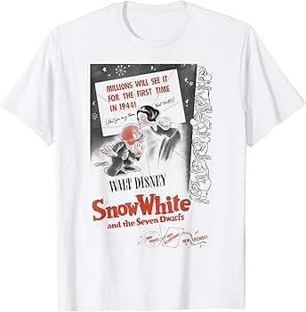 Amazon | ディズニー白雪姫ヴィンテージ映画ポスター。 Tシャツ
