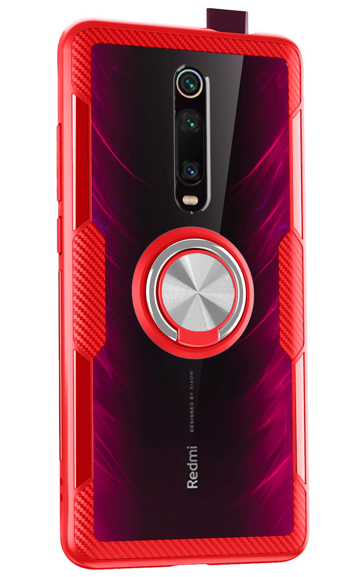 SORAKA Clear Case for Xiaomi Mi 9T/9T Pro with Ring Holder,Slim Fit Case Transparent Hard PC Cover Xiaomi Mi 9T Pro Case with Metal Plate for Magnetic