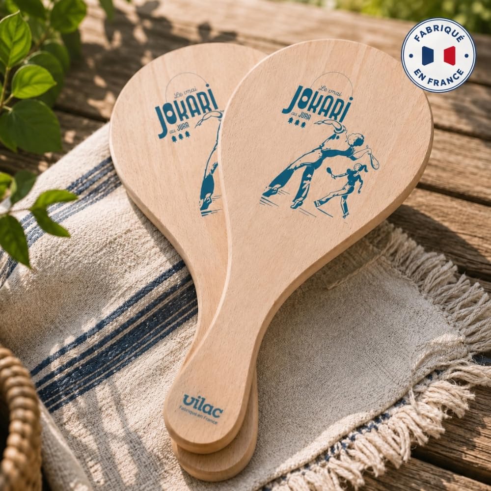 Vilac - Jokari Klassisches Spiel für Kinder, hergestellt aus massivem Buchenholz, mit Tasche zur Aufbewahrung, lustig, 4299G, Beige