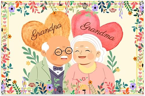 Leowefowa Grandparents Day Backdrop 10x8ft Happy Grandparents Day Decorations Ba