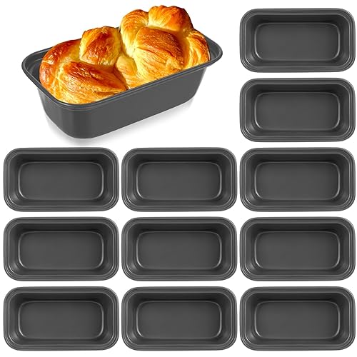 12 Pcs Mini Loaf Pan for Baking Nonstick Carbon Steel