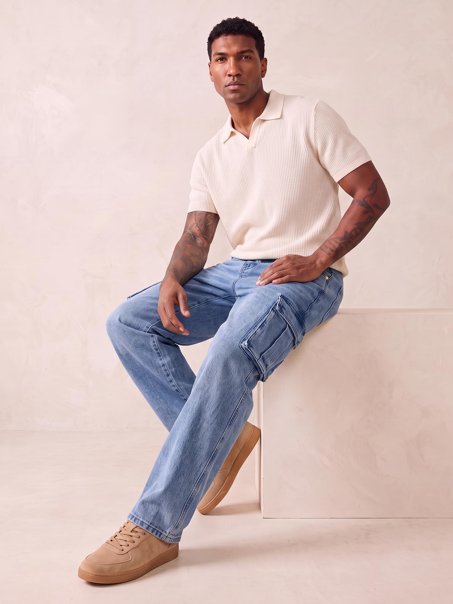 JMIERR Jeans Herren Baggy Cargohose Y2K Streetwear Jeans Hosen