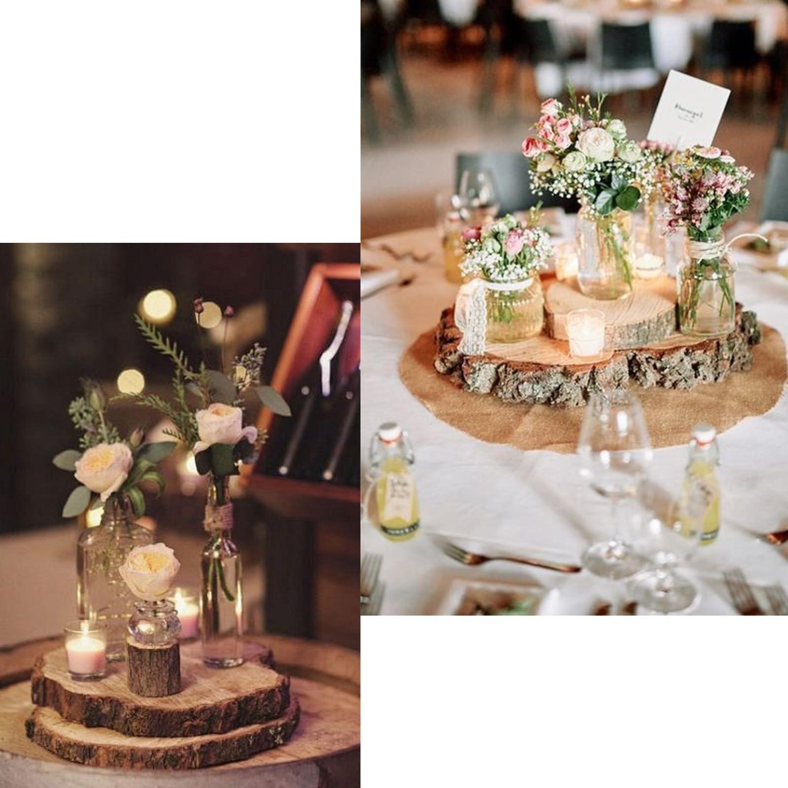 Houten schijven, 2 stuks boomschijven, 28-30 cm, ronde houten plaat, boomschijven, om te knutselen, voor doe-het-zelf knutselen, feestelijke decoraties, bruiloftsdecoratie