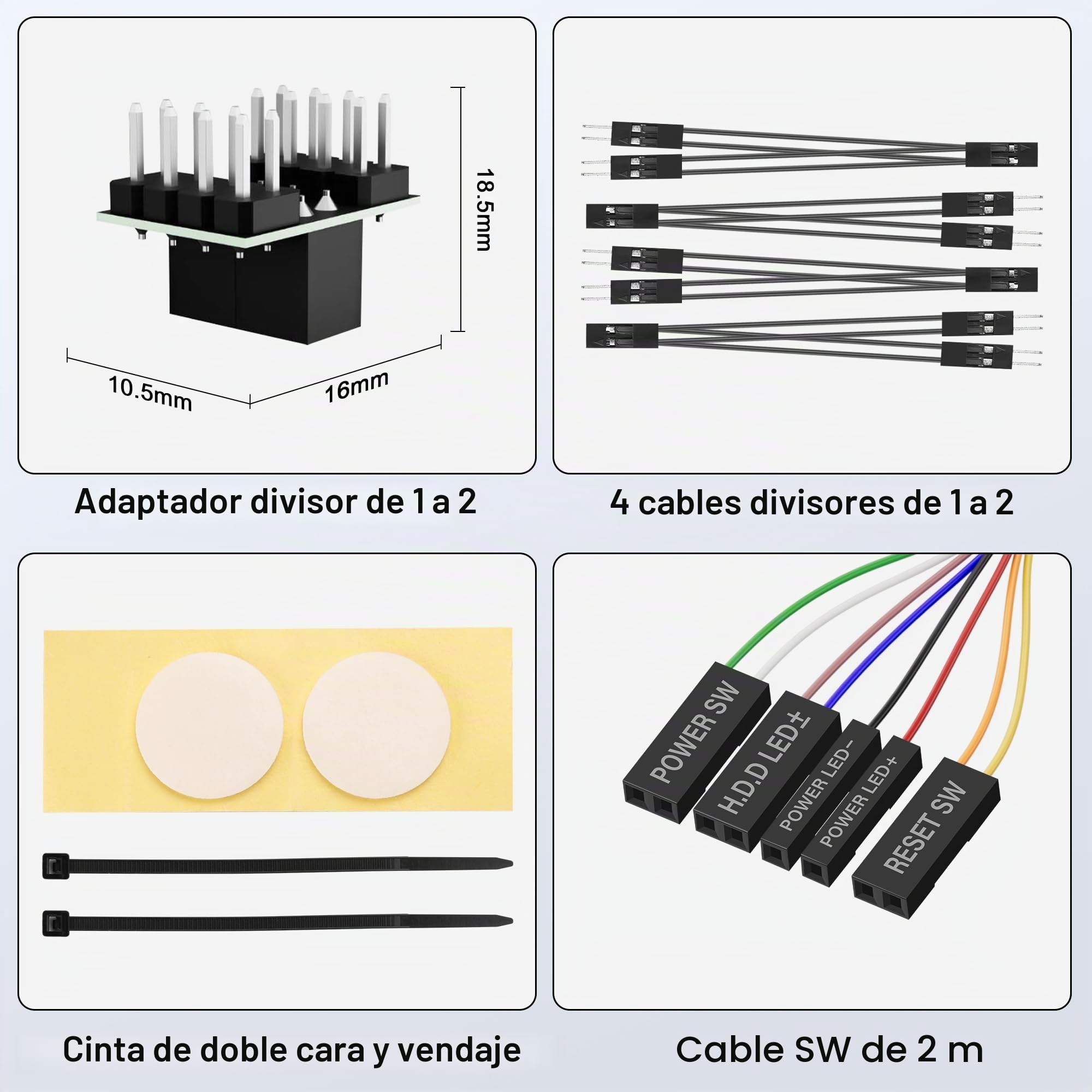 SinLoon Interruptor de Encendido Externo para PC/ATX con LED RGB e Indicador de Actividad del HDD - Cable de Interruptor de 2M/6.5FT con Botones de Encendido/Apagado/Reinicio para Placa Base