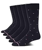Men's Dress Socks - 5 Pack Lightweight Patterned Comfort Crew Socks for Men - Mens Long Work Socks (Size 7-12)