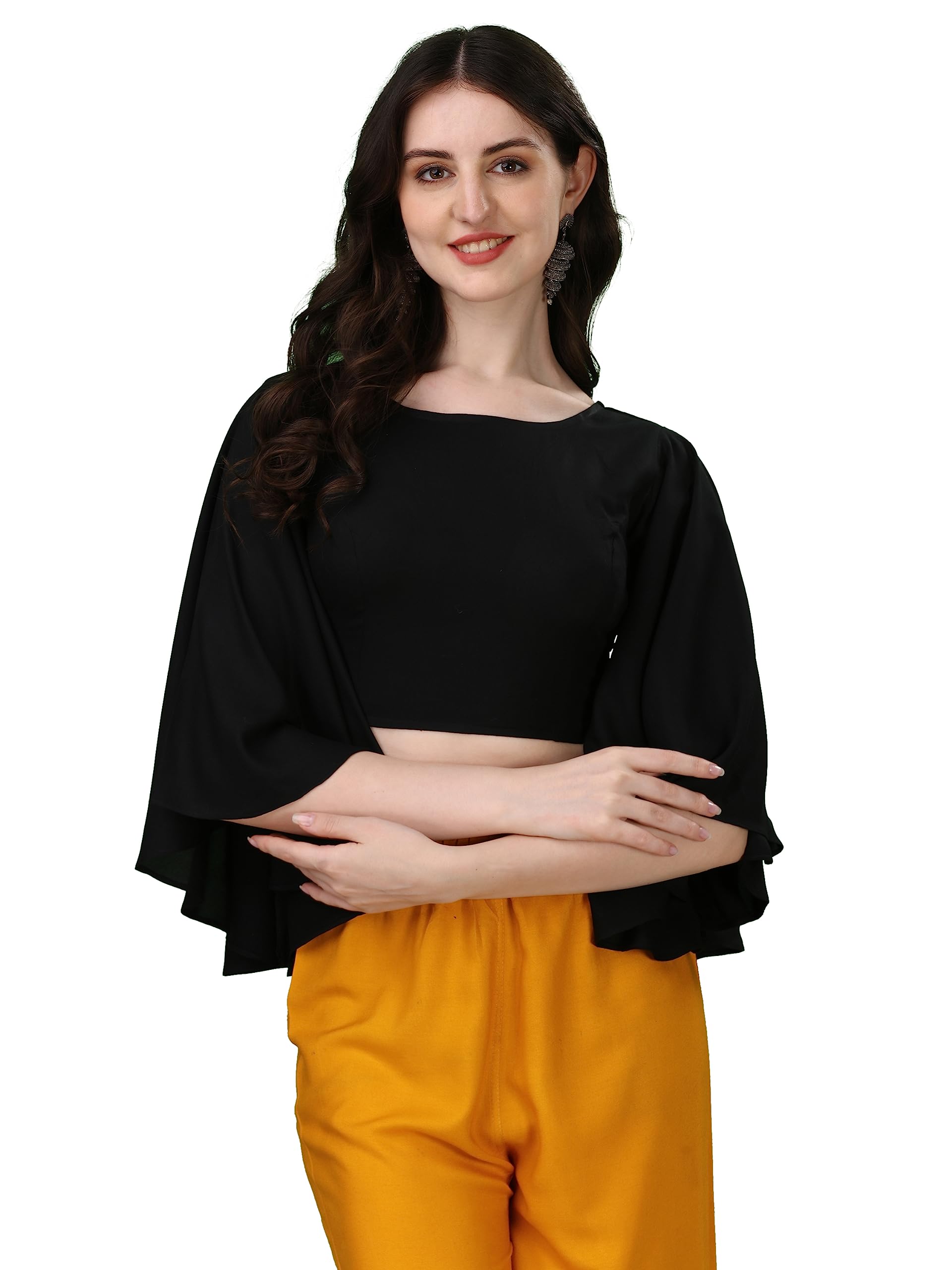 Oomph! Cotton Readymade Blouse For Women, Black, Rbbl372Xl