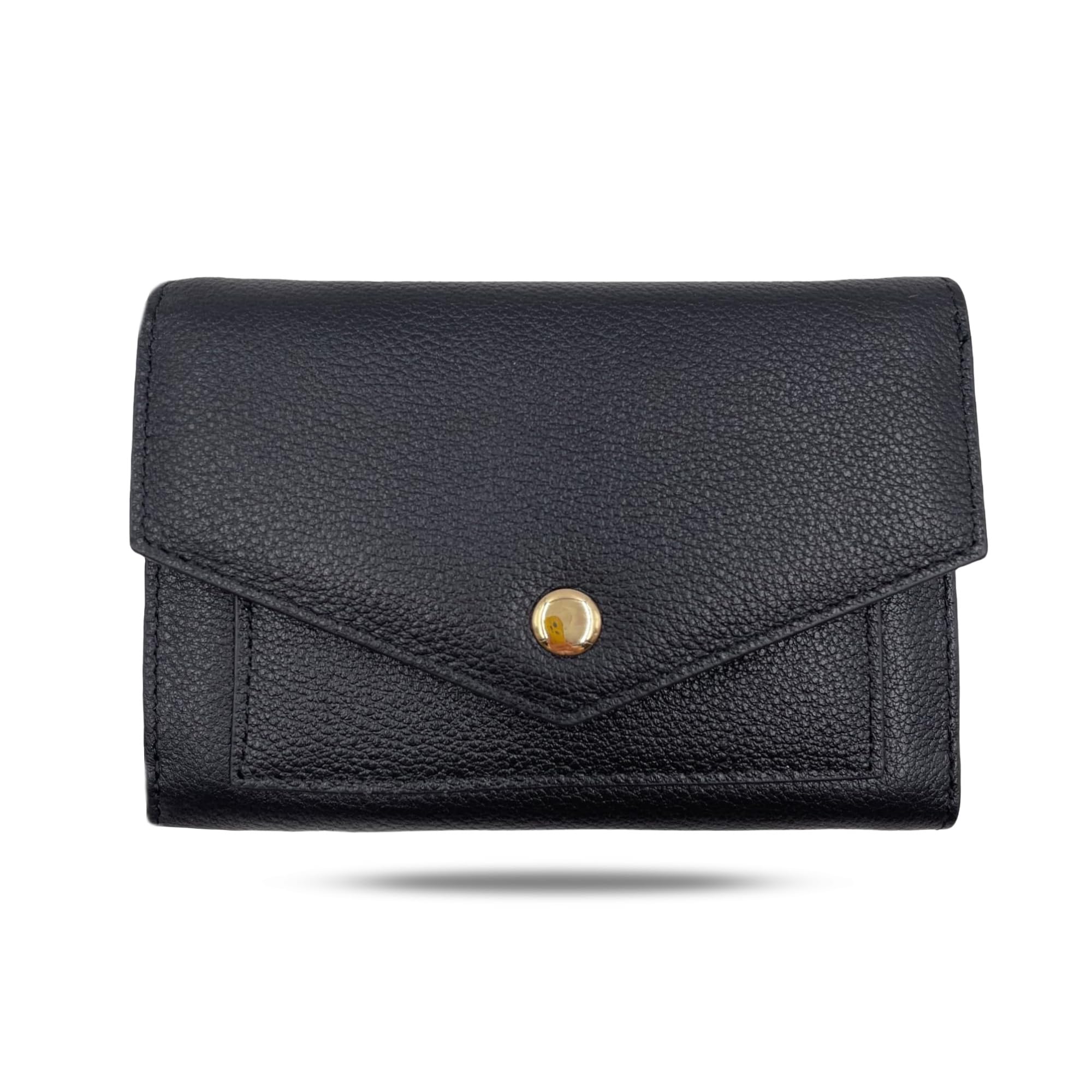 VLYRN Small Wallet for Women, Genuine Pebble Leather Credit Card Holder with RFID Blocking, Front Pocket Wallet for Ladies, Mini Purse with Zipper