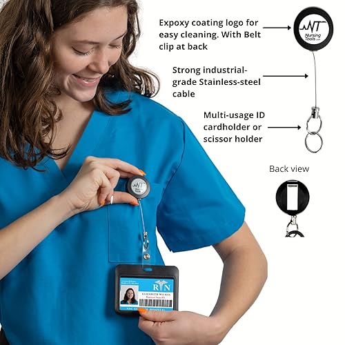 Miniatura 5 de Hummingbird - Tijeras médicas 4 en 1  Tijeras de trauma compactas de tamaño de bolsillo con carretes de insignia para enfermeras, estudiantes,