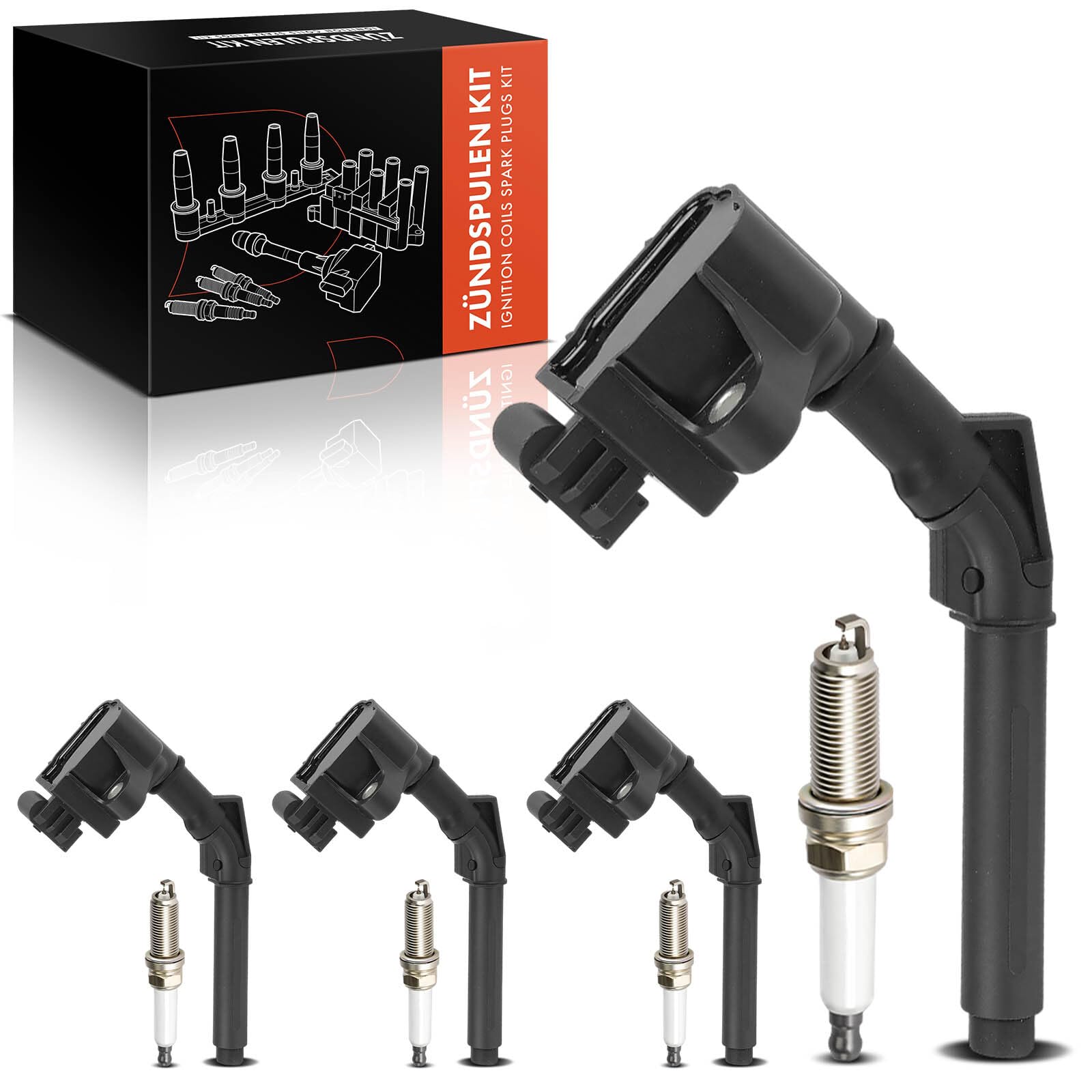 Frankberg 4 bobinas de encendido + 4 módulos de encendido de bujías | 224332935R, 2244800Q0J; Compatible con: Dokker MPV KE, Duster HM, Caja/MPV Dokker Express, Lodgy JS