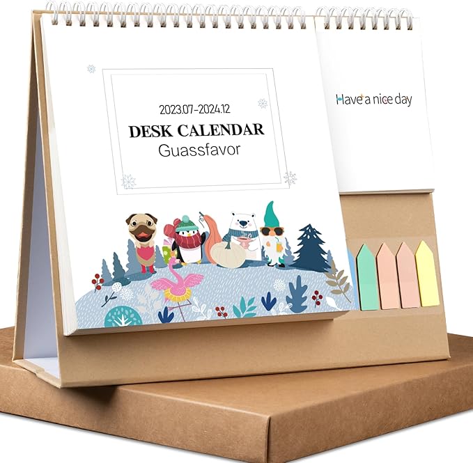 Desk Calendar 20232024 18 Monthly Small Desktop