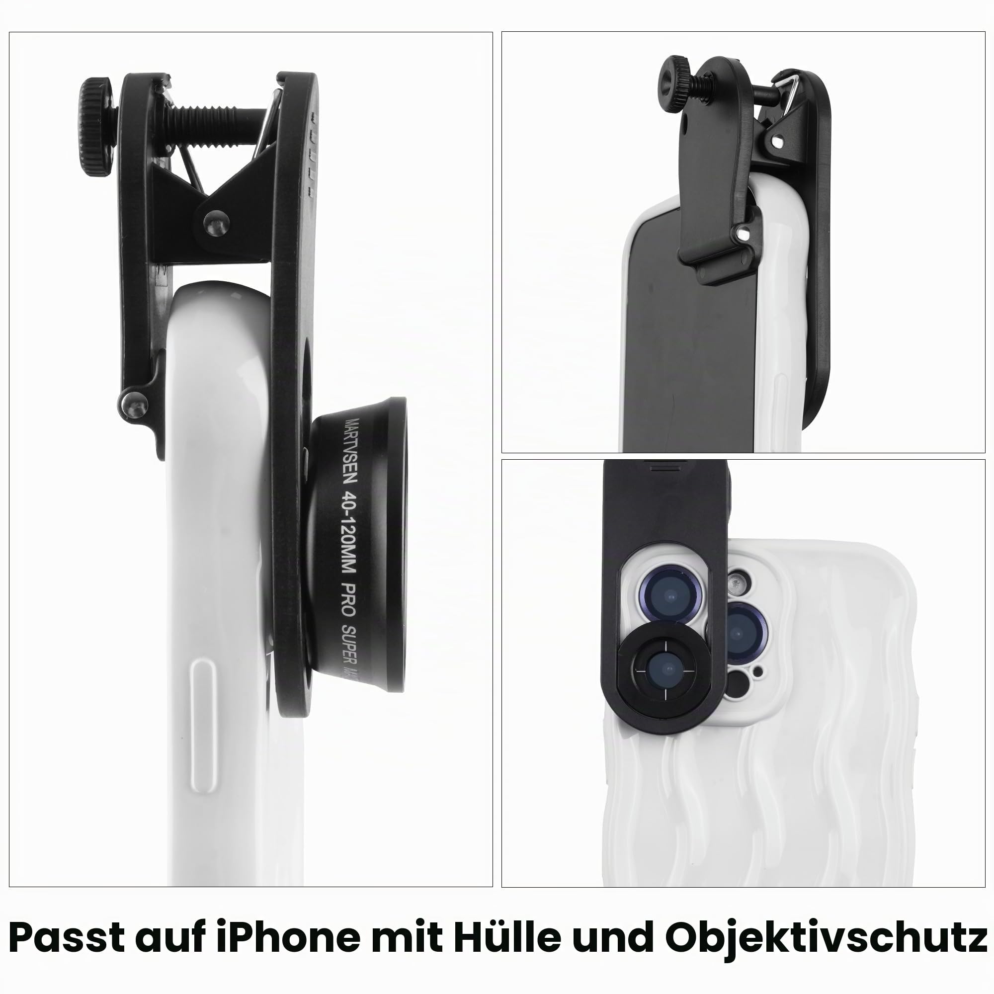 120 mm Makro-Objektiv-Set & Stellar Filter, Makro-Objektiv für iPhone 11/12/13/14 Pro Max & die meisten Android-Smartphones, Teleobjektiv-Befestigungszubehör, coole technische Geschenke