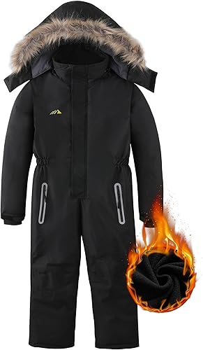 AFILOK Kid's Winter Overalls Ski Suits - Boy's and Girl's Waterproof Snowboard Jumpsuits One Piece Snowsuit Jackets Coats