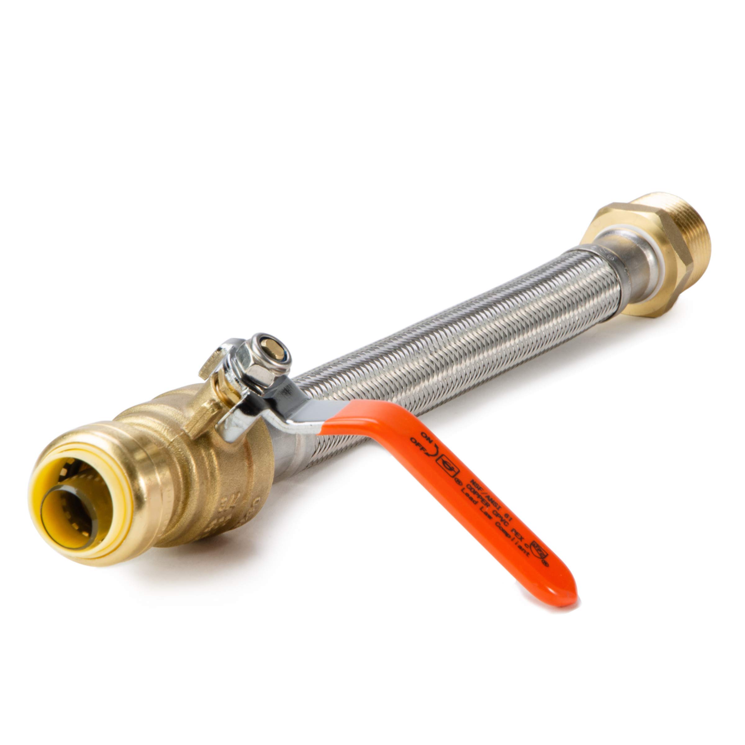 Snapklik.com : LittleWell AHPF12MNPT12 12 Inch Braided Stainless Steel ...