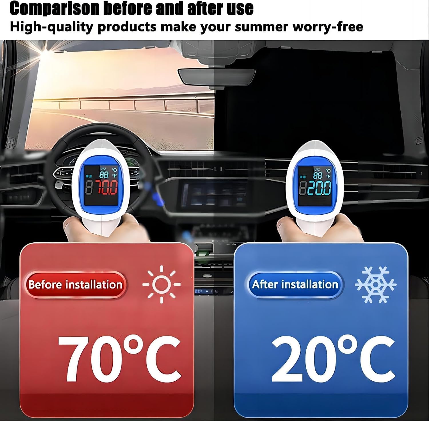 Auto Sunshade, for GMC Canyon 2023-2025, Windshield Foldable Reflective Sunshade, Front Windshield UV Blocking, Windshield, Auto Parts,Black