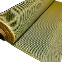 Carbon Fiber Fabric Roll, Kevlar Carbon Fiber Twill Fabric 3K 200gsm Multicolor 50cm Width x 1-1.5mYellow,50cm width x 1m