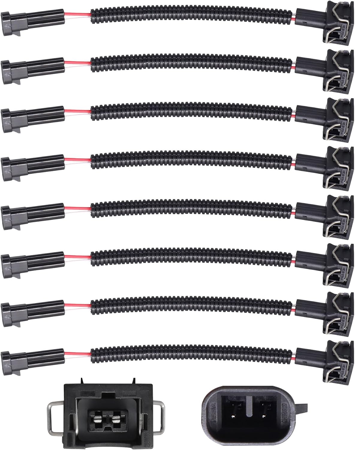 HiSport Fuel Injector Connectors Adapters Compatible with Delphi Wire Harness to EV1 LQ4 LQ9 4.8 5.3 6.0