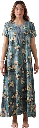 9shines Label Stylish Alpine Nighty Maxi for Women | Full Length Trendy Nightgown | Premium Nightdress | Nightwear | All O...
