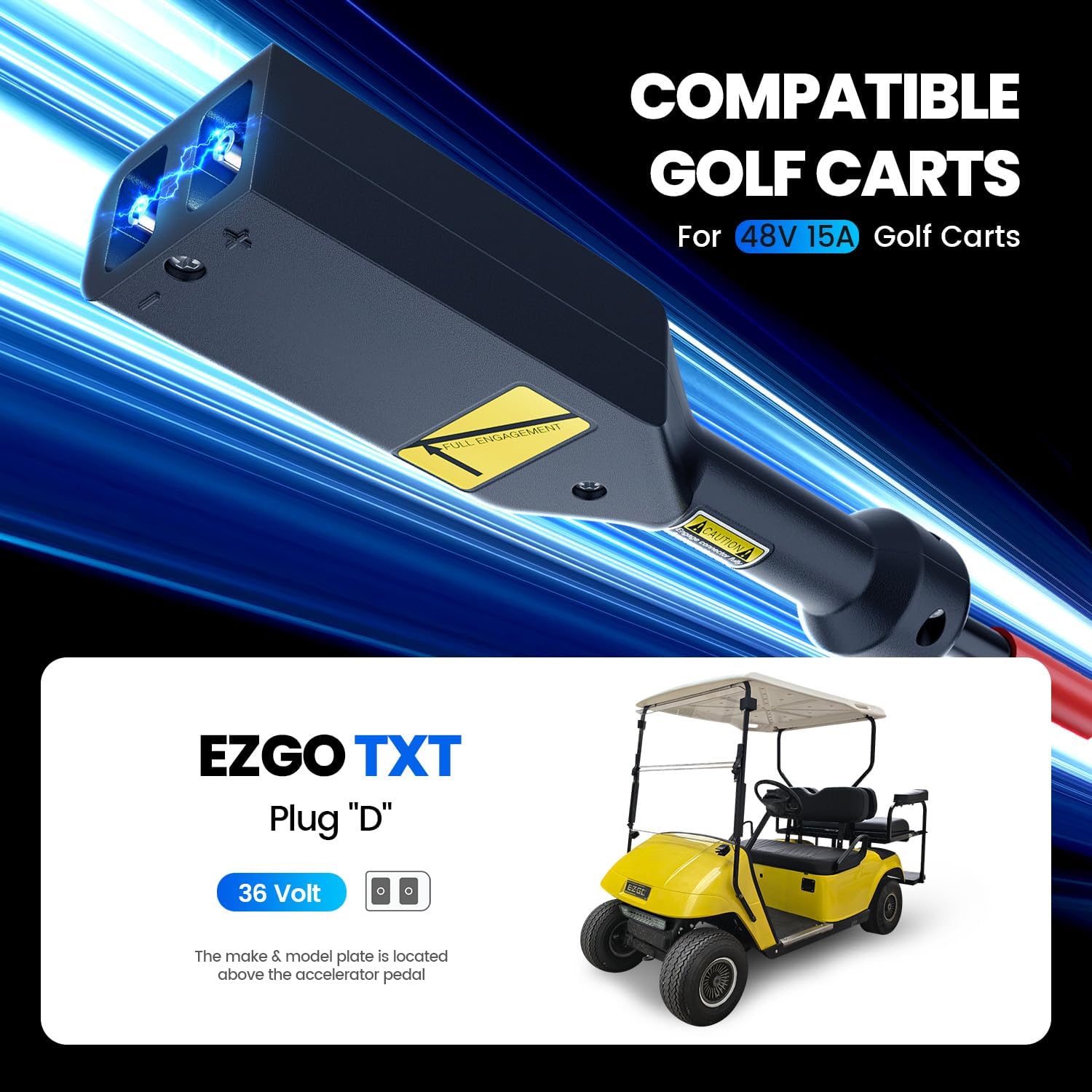 36 Volt 18 Amp Golf Cart Charger with 2-Pin D Style Plug for EZGO TXT Charger Only for Lead Acid Battery - Image 9