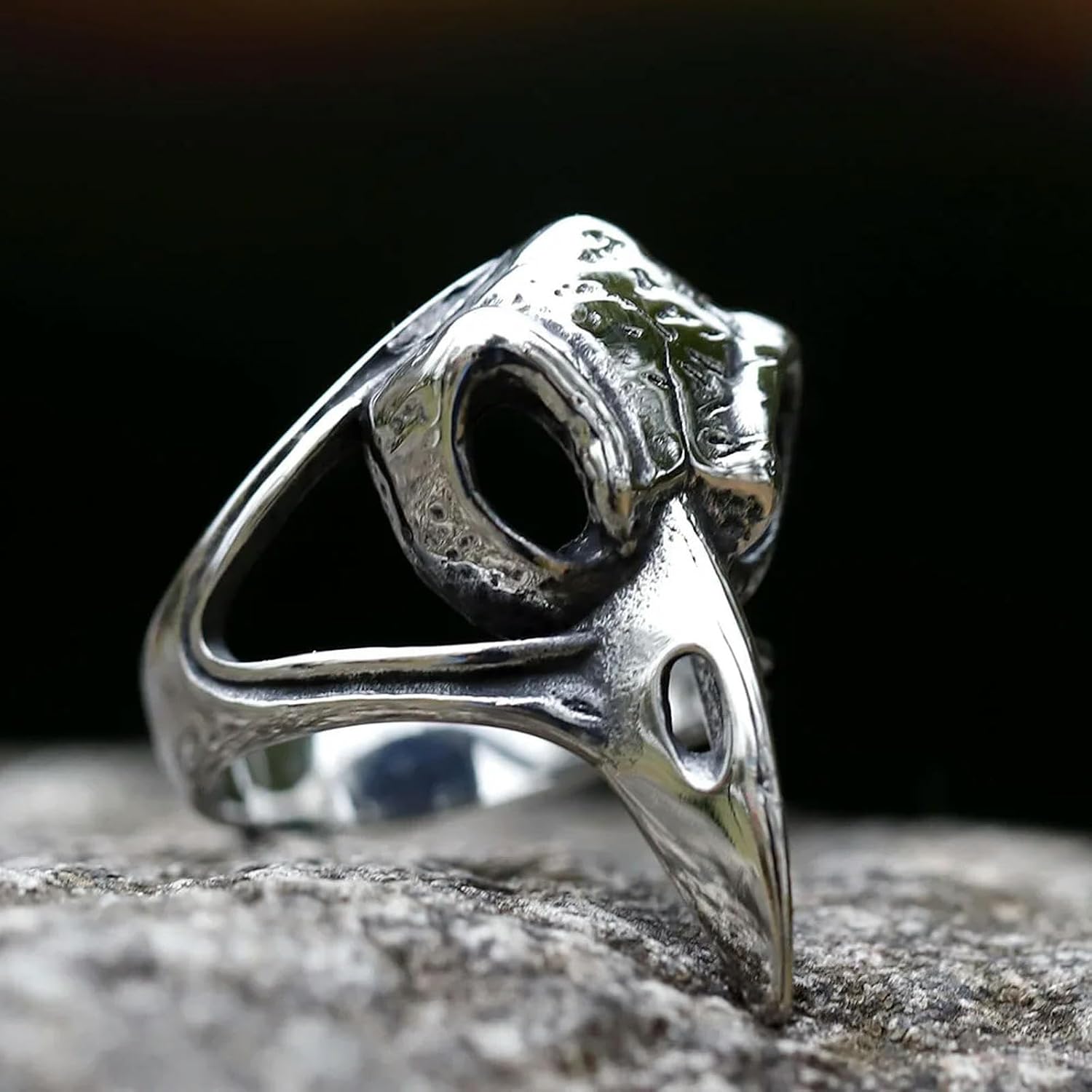 New Men's Rings Viking Raven Head Ring For Teens Animal Jewelry Gift Vintage image 3