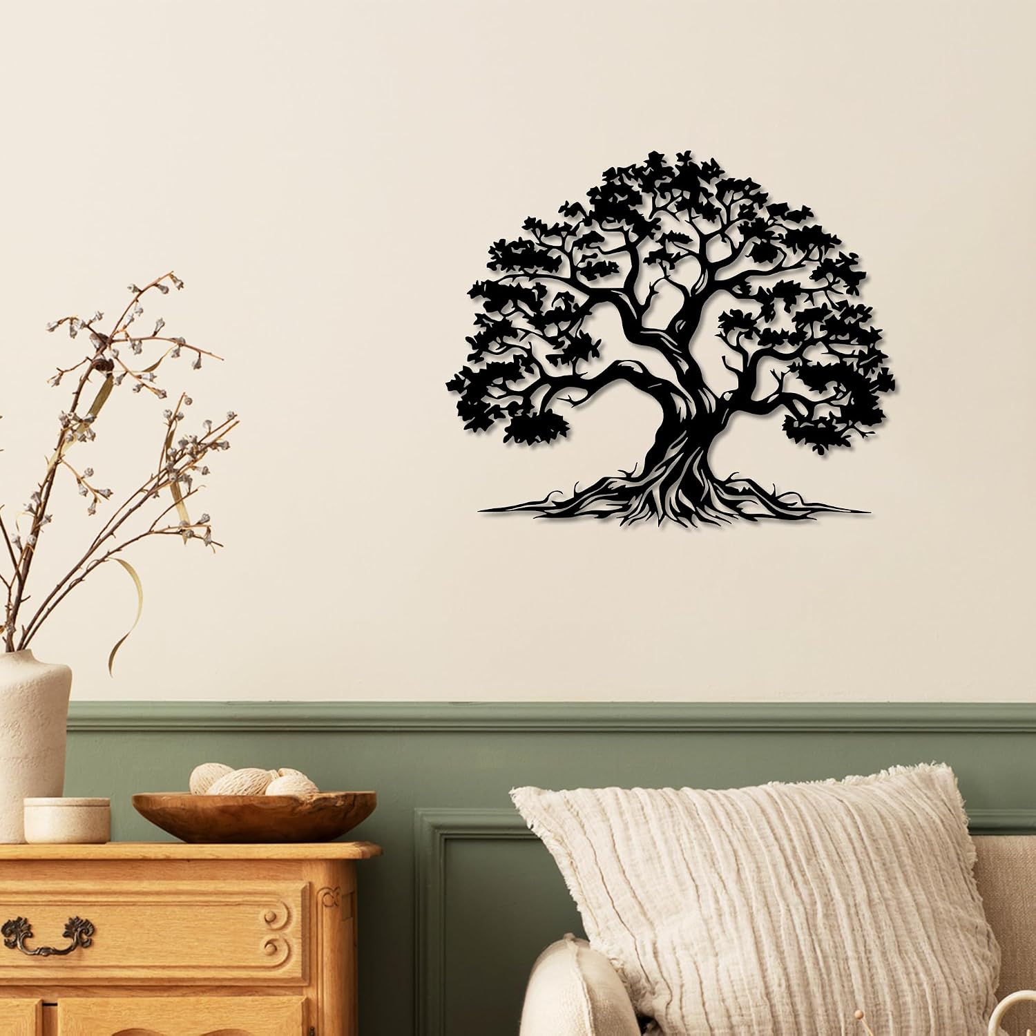 Xedatric Tree of Life Metal Wall Art Matte Black 15.3"x12.6"