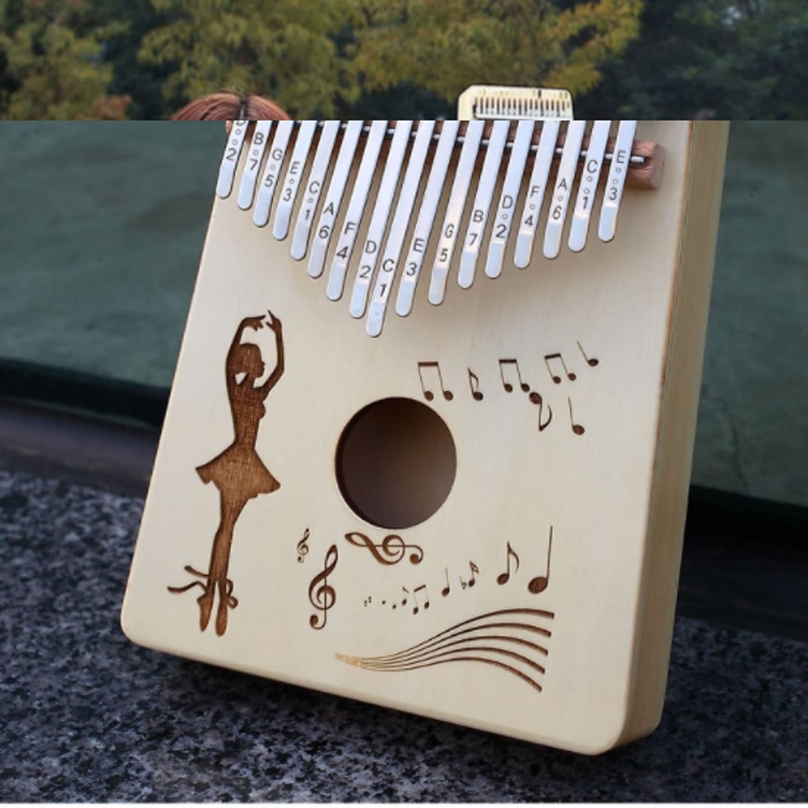 Exquisiter Klang Tragbares Daumenklavier aus Holz mit 17 Tönen, perfekt für Anfänger, erhältlich in 5 verschiedenen Mustern, Geburtstagsgeschenk für Freunde Einfach zu Spielen
