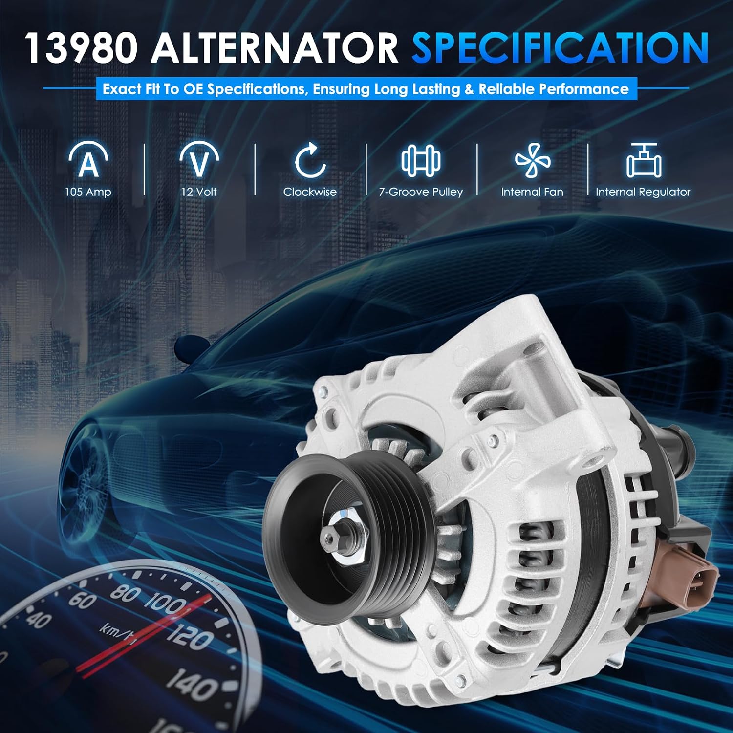 13980 Car Alternators Fit for Honda Accord Alternator 2003-2007, for CR-V Alternator 2007-2011, for Element Alternator 2003-2011, for Civic Alternator 2006-2011, for Acura CSX/TSX Alternators
