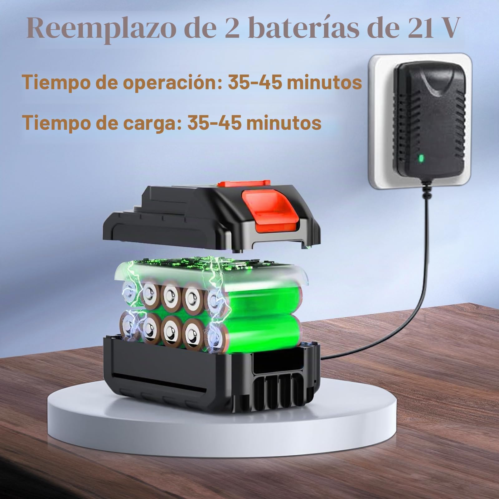 JIMACRO Hidrolimpiadora Sin Cable 21V, Limpiadora a Presión Portatil con Manguera de 5M Limpiador a Presión Bateria para Lavar y Regar