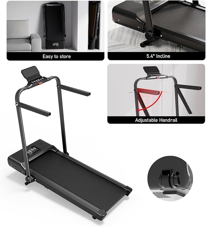 Caminadora Plegable con Inclinación Manual Negra miniatura 7