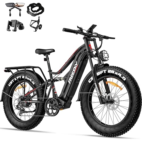 FREESKY 2500W BAFANG Motor Electric Bike for Adults, 48V 30Ah Samsung Cells Removable Battery Ebike 120 Miles, 38+MPH, 26" Fat Tire Dirt All-Terrain Mountain E Bike, Full Suspension, UL 2849 Certified