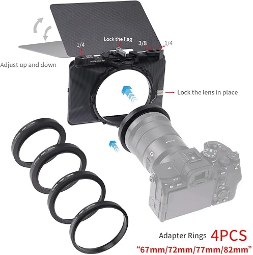 Miniatura 3 de Runshuangyu - Caja de lente mate ligera con abrazadera con bandera superior para cámara DSLR sin espejo, compatible con filtro 4x4, 4x5.65 (versión