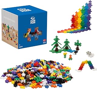 Plus-Plus Open Play Set 600 Pieces Basic Colors - STEM Building Blocks Toy, Interlocking Mini Puzzle for Kids Ages 5-12