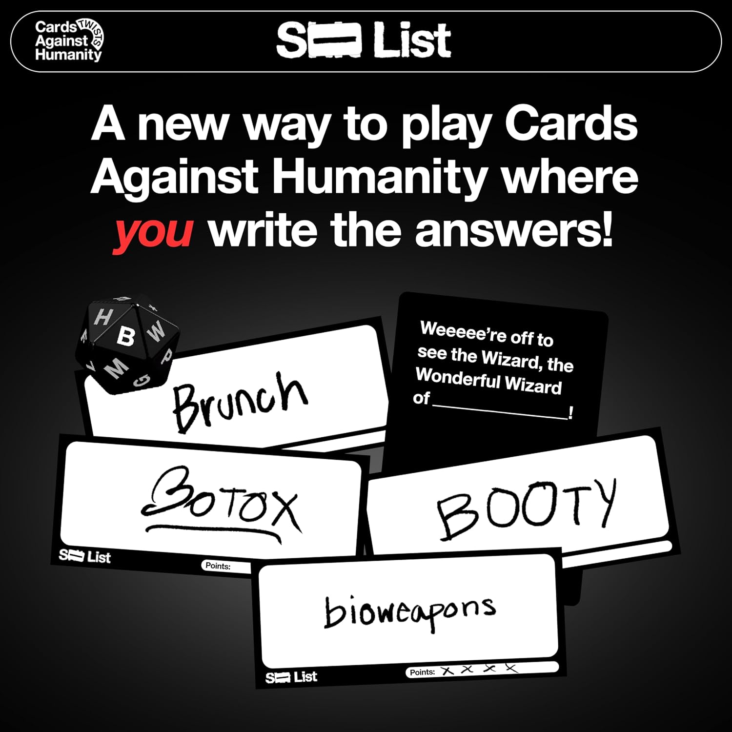 Cards Against Humanity: S⸺ List • A New Twist on The Classic Adult Party Game • New Expansion, Plus a Whole New Way to Play Where You Write Your own Answers - Image 2