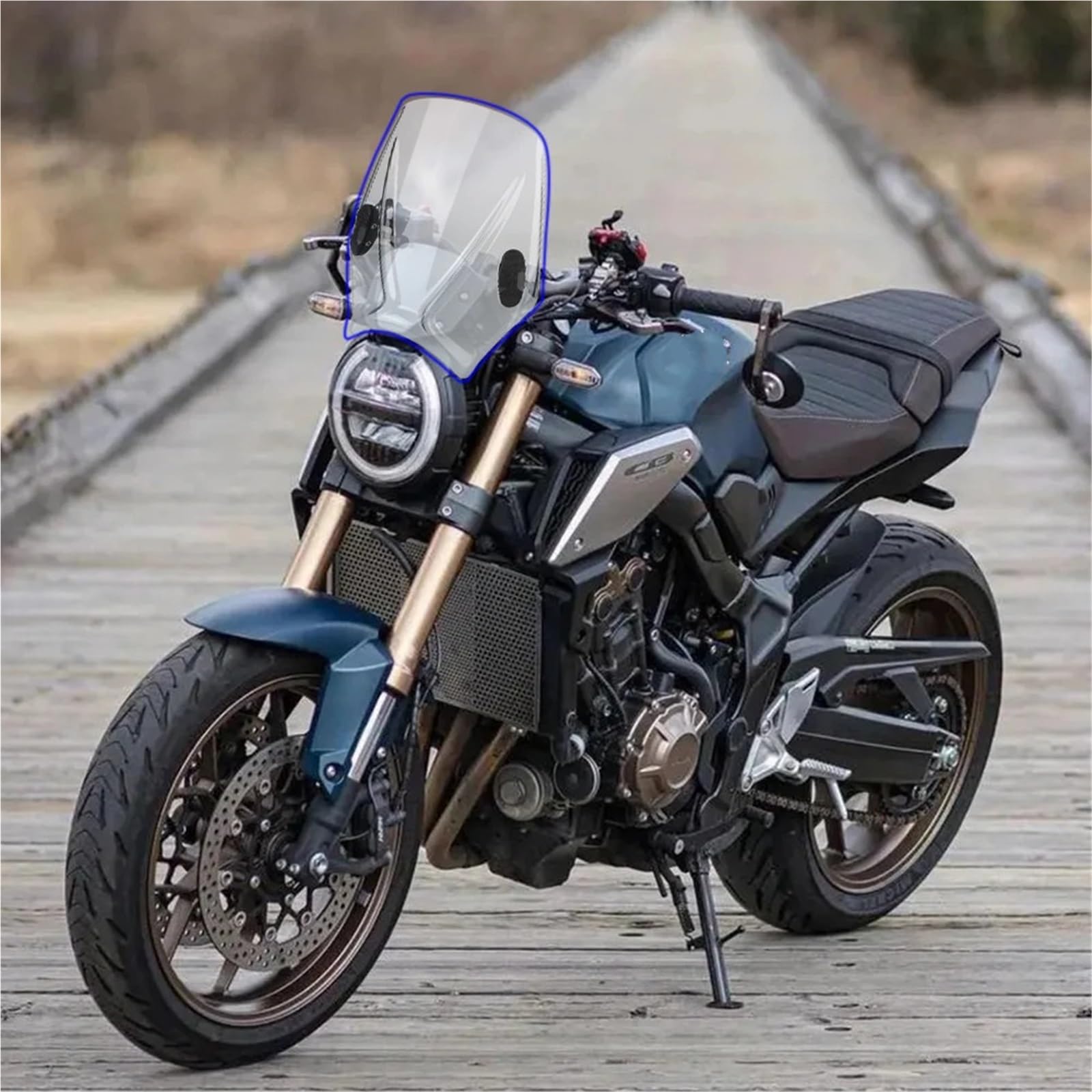 Przednia szyba motocyklowa Szyba motocyklowa do motocykla ulicznego Uniwersalny spoiler szyby przedniej(Light Gray)
