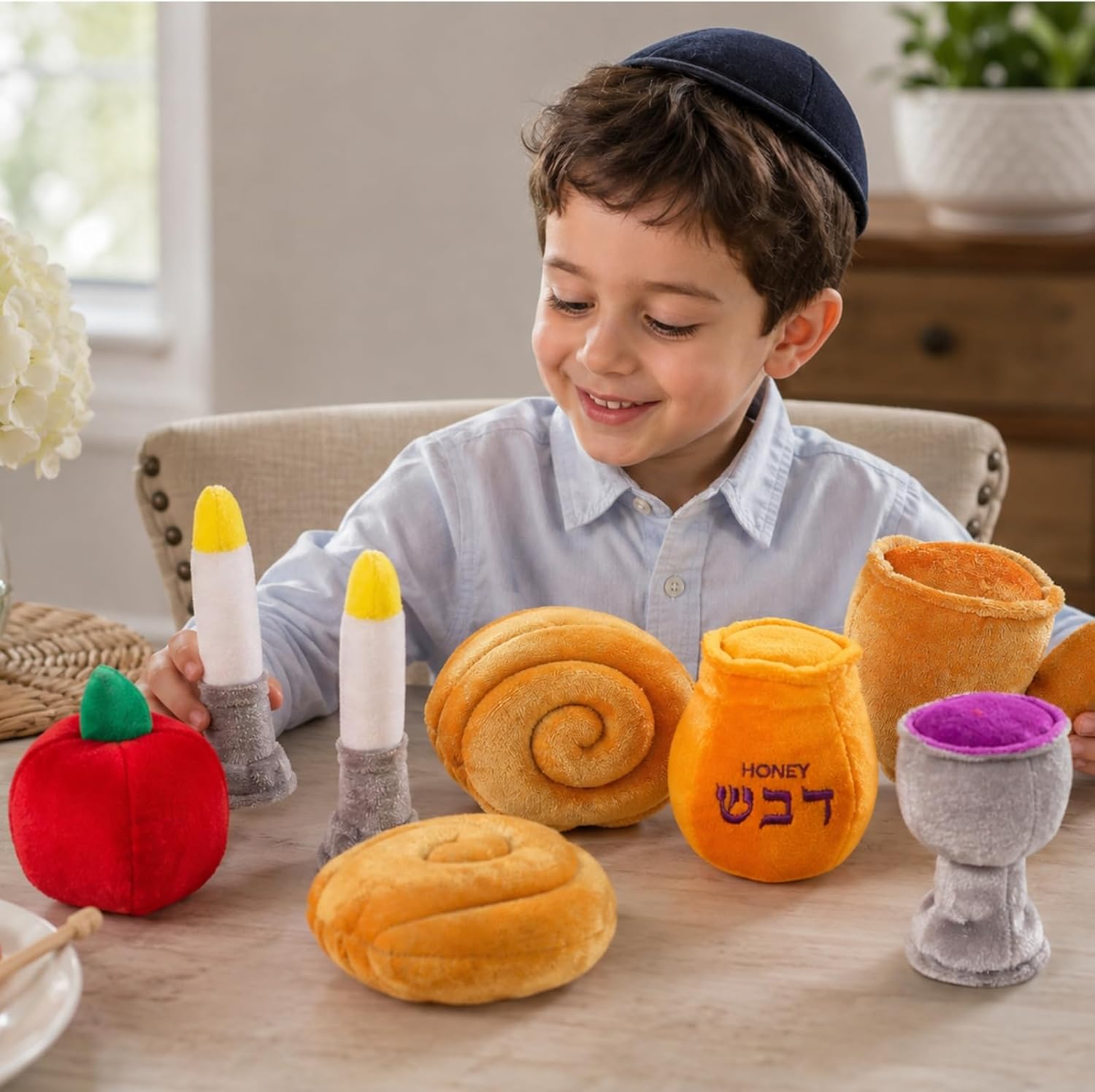 Rite Lite My Soft Rosh Hashanah Gift Set Jewish New Year Gifts Shana Tova Party Favors Fun & Educational Plush Play Box Judaica Hostess Gift Ideal for Play, Learning, & Celebrating Jewish Traditions image 4