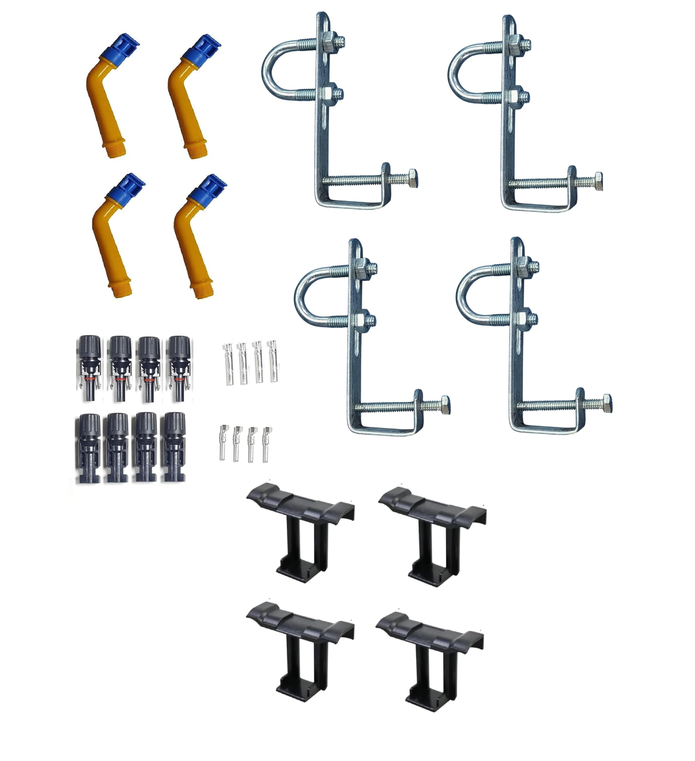 MOREL 4PCS Cleaning Hanger CLAMP, 4PCS Cleaning Sprinkler, 4 PCS Water Drainage CLAMP and 4 PCS MC4 Connector for Solar Panel. (4PCS-L-CLAMP-4PCS-SPRINKLER-BIG-4PCS-CONNECTOR-4PCS-WATER-DRIM)-image-11