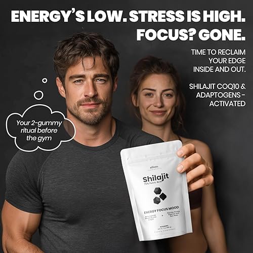 Miniatura 6 de Gomitas Shilajit del Himalaya con Ashwagandha, fórmula pura 7 en 1 con 75% de ácido fúlvico y más de 92 minerales, para hombres y mujeres, energía,