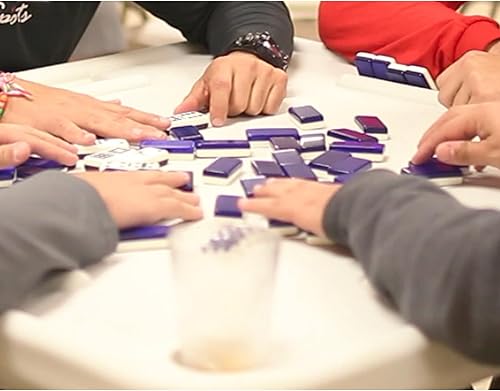 Miniatura 7 de Bene Casa - Juego de dominó doble nueve de alto brillo -Color Azul - Incluye 55 dominóbandejas de dominó de madera - Juego de 4 - Cada bandeja puede