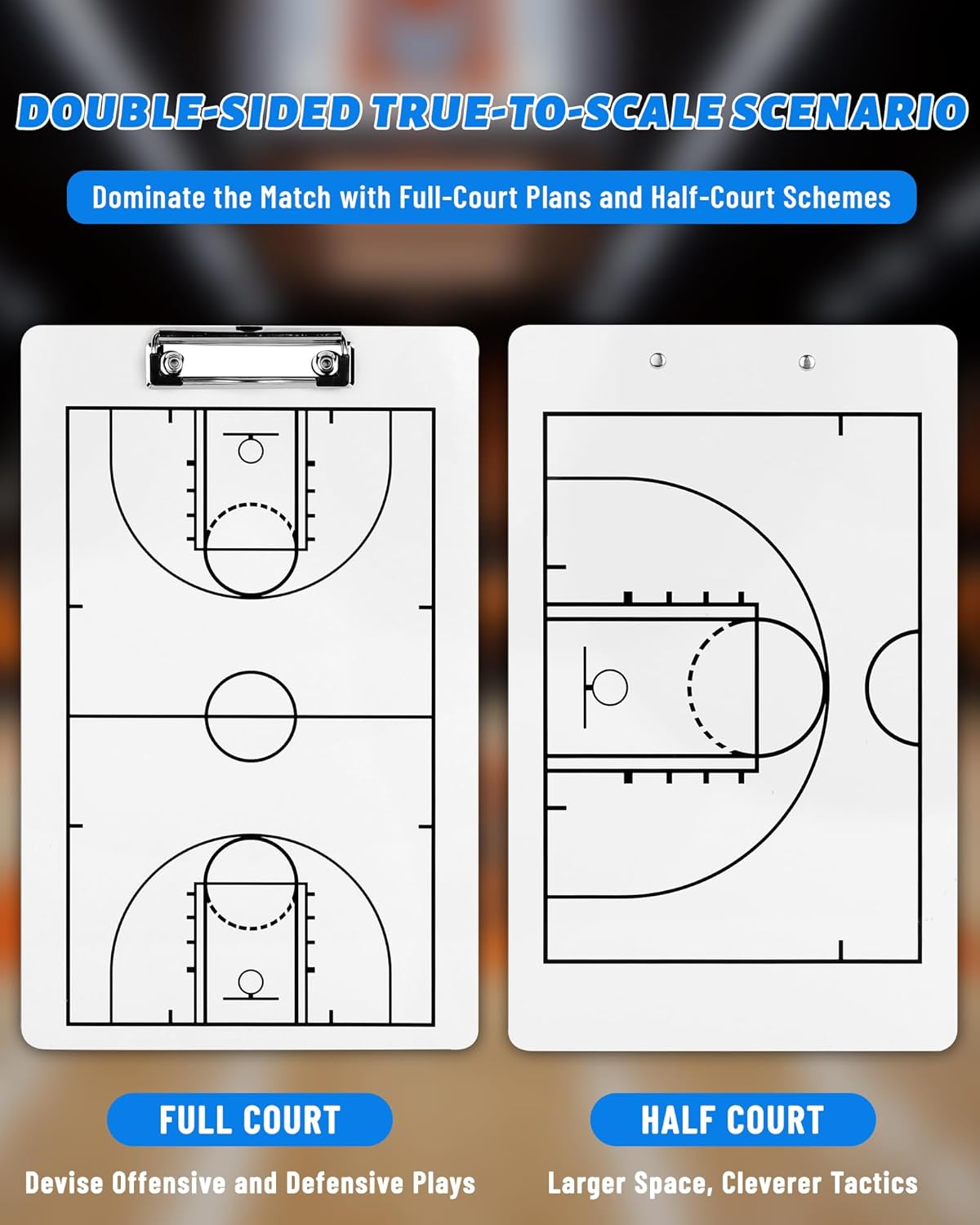 Basketball Clipboard for Coaches,Dry Erase Basketball Coaching Board,Coaches Clipboard with Marker Pen,Double-Side Tactical Basketball Coaching Clip Whiteboard, for Coaches Gift.