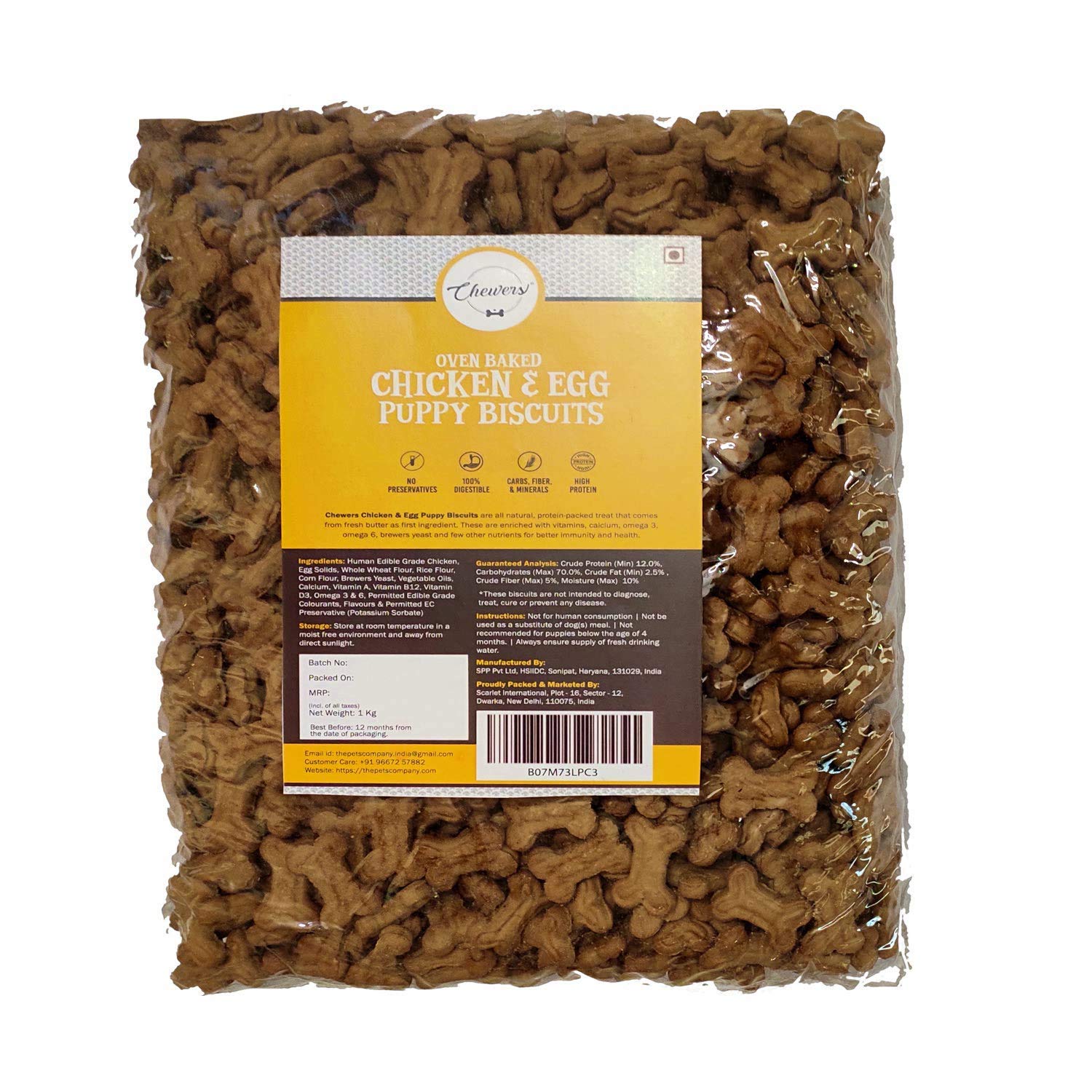 Chewers Oven Baked Real Chicken & Egg Puppy Dog Biscuits, Chicken Flavour, Dog Treat 1 Kg (B07M73LPC3) Amazon Price History, Amazon Price Tracker